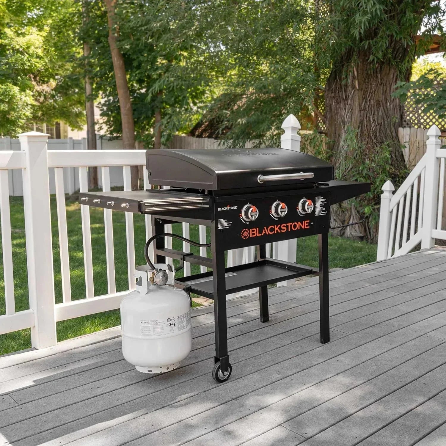 Griddle - 28 Inch, 2080 with Hood XL Griddle Original 3-Burner Outdoor Flat Top Grill - Featuring Griddle Accessories, Seasoning