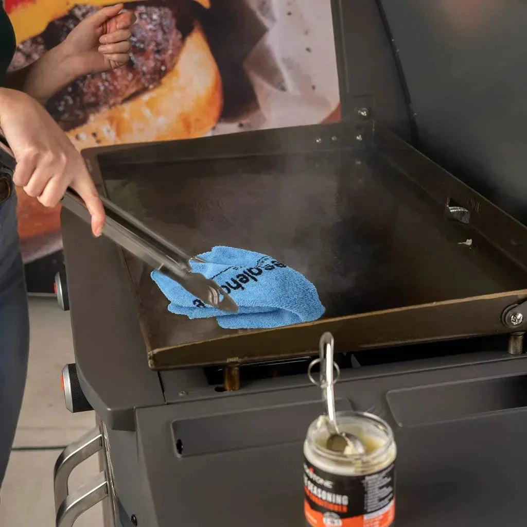 Griddle - 28 Inch, 2080 with Hood XL Griddle Original 3-Burner Outdoor Flat Top Grill - Featuring Griddle Accessories, Seasoning