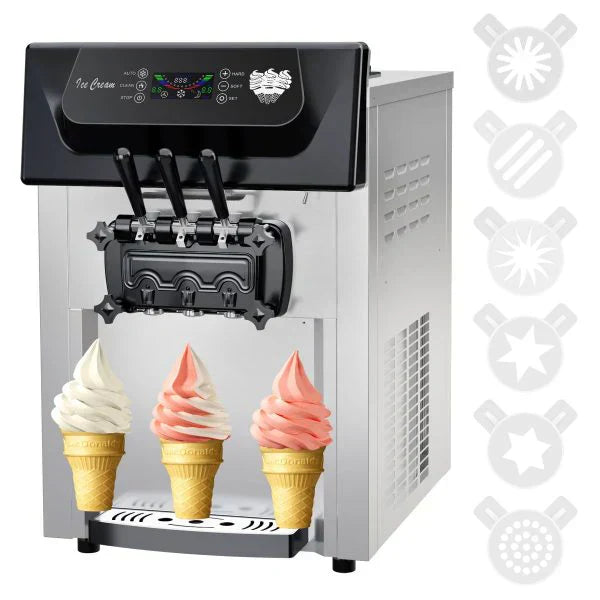 1787395233_WEdzxgDJ Cream - 2200W Commercial Ice, Machine - 3 Flavor Soft Serve Ice Cream Machine, 5.3-7.4 Gal/hr, With LCD Touch Screen, Automatic Cleaning, High