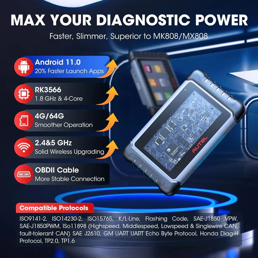Tool - 2024, as MK808BT Pro MX808S M808Z - Function as MaxiCheck MX900, Active Test, All System Diagnose, Injector Coding