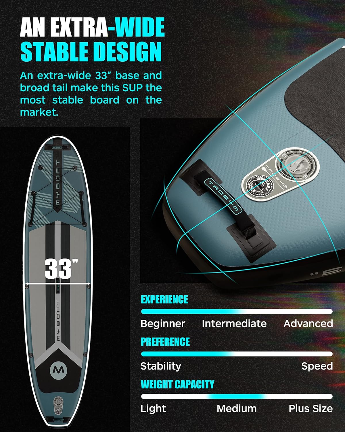 Paddle Board, 11'6 X 34 X 6 dodatkowy szeroki Inflatable