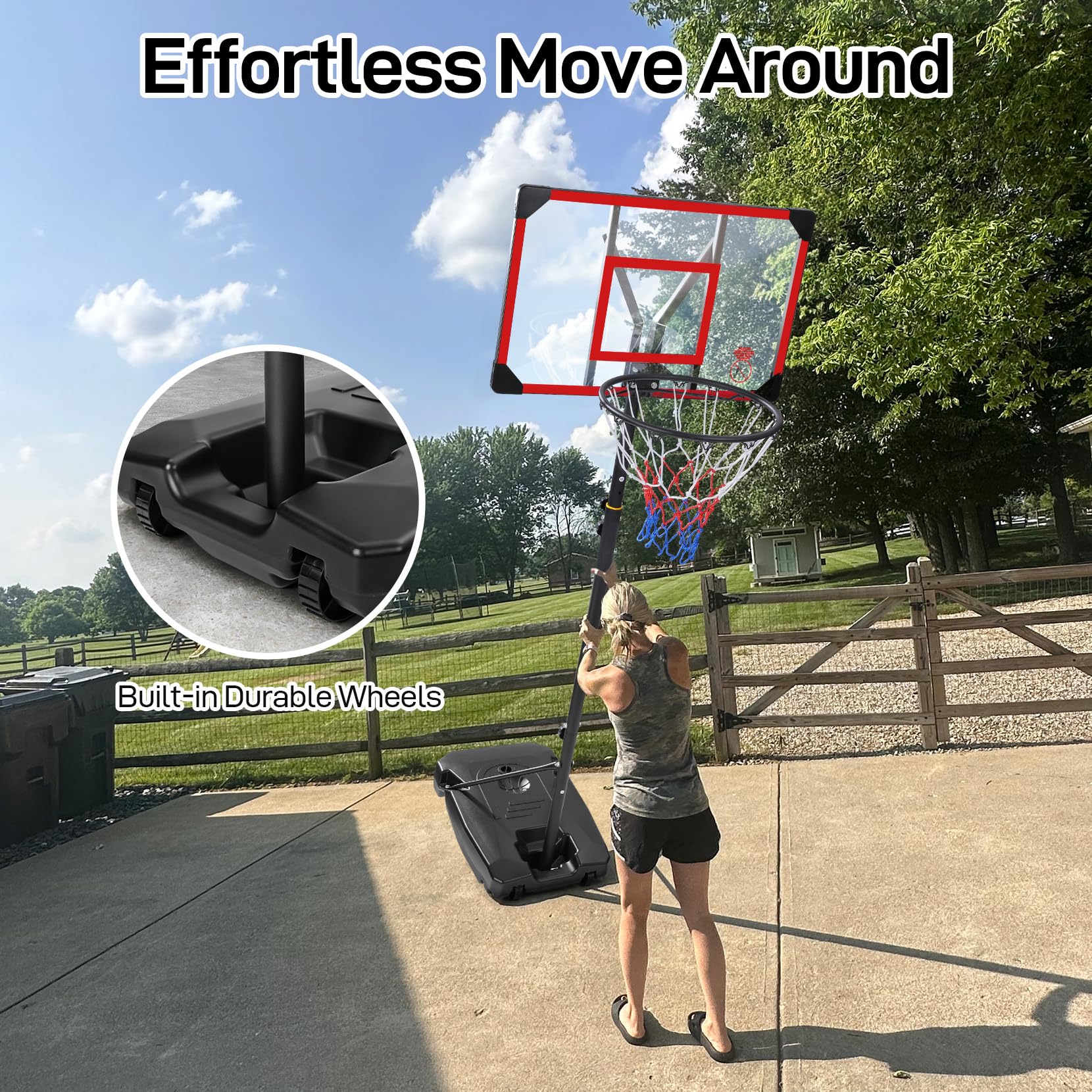 Basketball Hoop, dla dzieci regulowany, 4.82-8.53ft