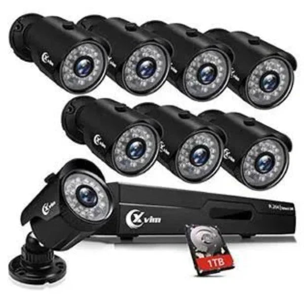 1787398207_TWjvmB1N Security Camera - 8CH 1080p, System Outdoor - Featuring 1TB Hard Drive Pre-install CCTV Recorder 8pcs HD 1920TVL Upgrade Outdoor Home Surveillance Cameras