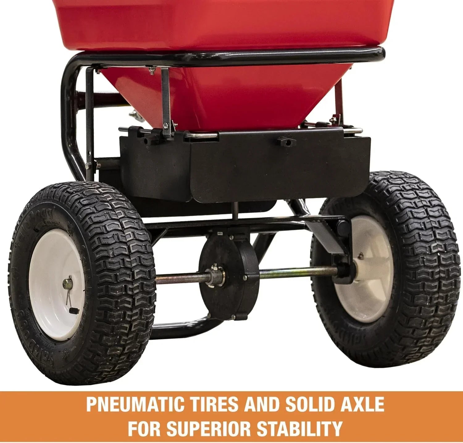 Spreader - Walk Behind Push - 100lb Capacity, For Salt, Ice and Snow Melt, Included Grate and Cover with Enclosed Gearbox for Protection