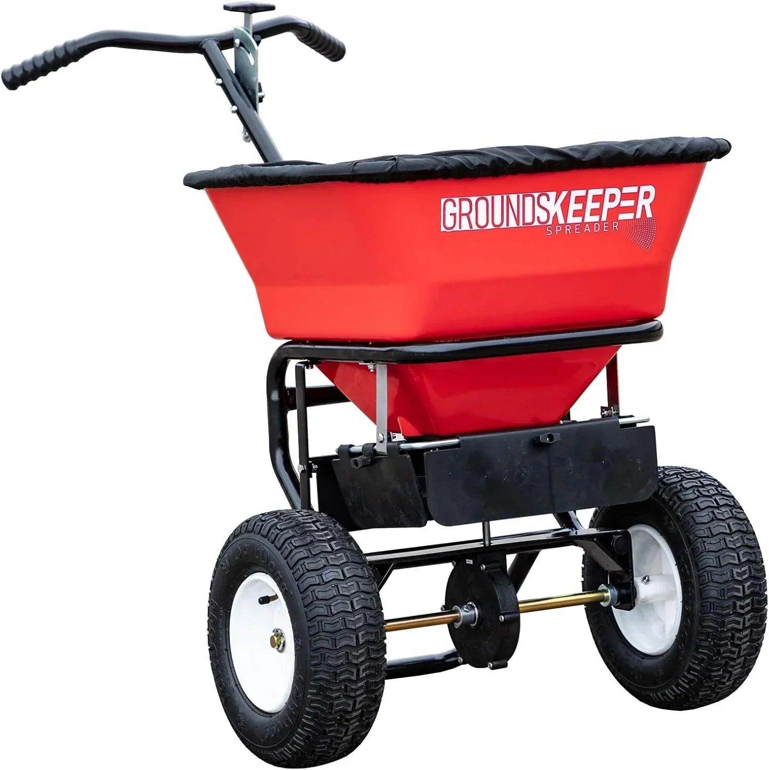 Spreader - Walk Behind Push - 100lb Capacity, For Salt, Ice and Snow Melt, Included Grate and Cover with Enclosed Gearbox for Protection