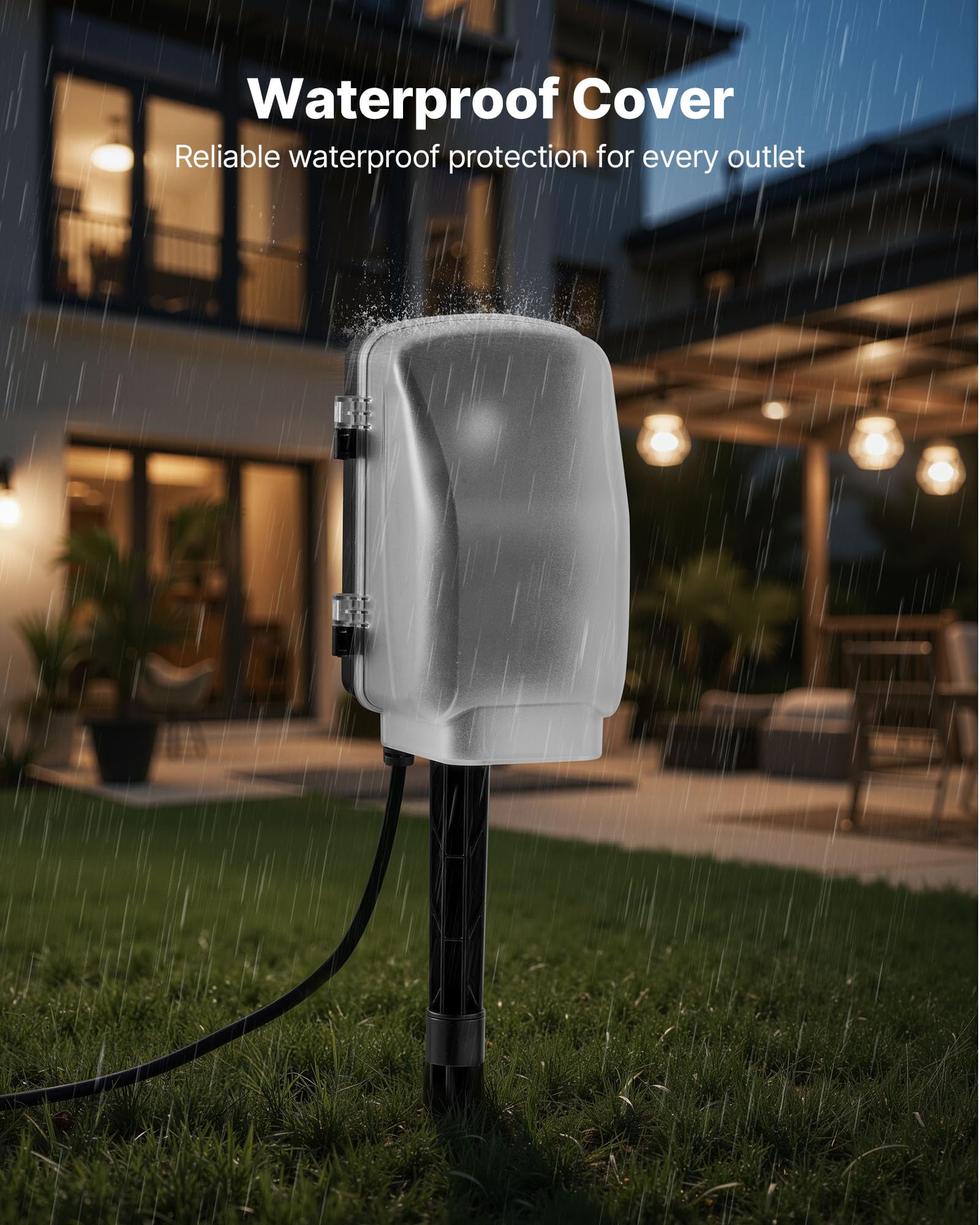 Zewnętrzny moc Stake 100 ft wodoodporny Extension Cord
