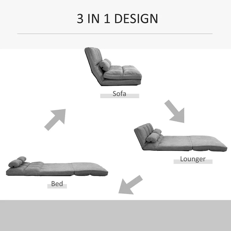 Versatile podłoga sofa krzeslo z 2 Cushions i regulowany Backrest
