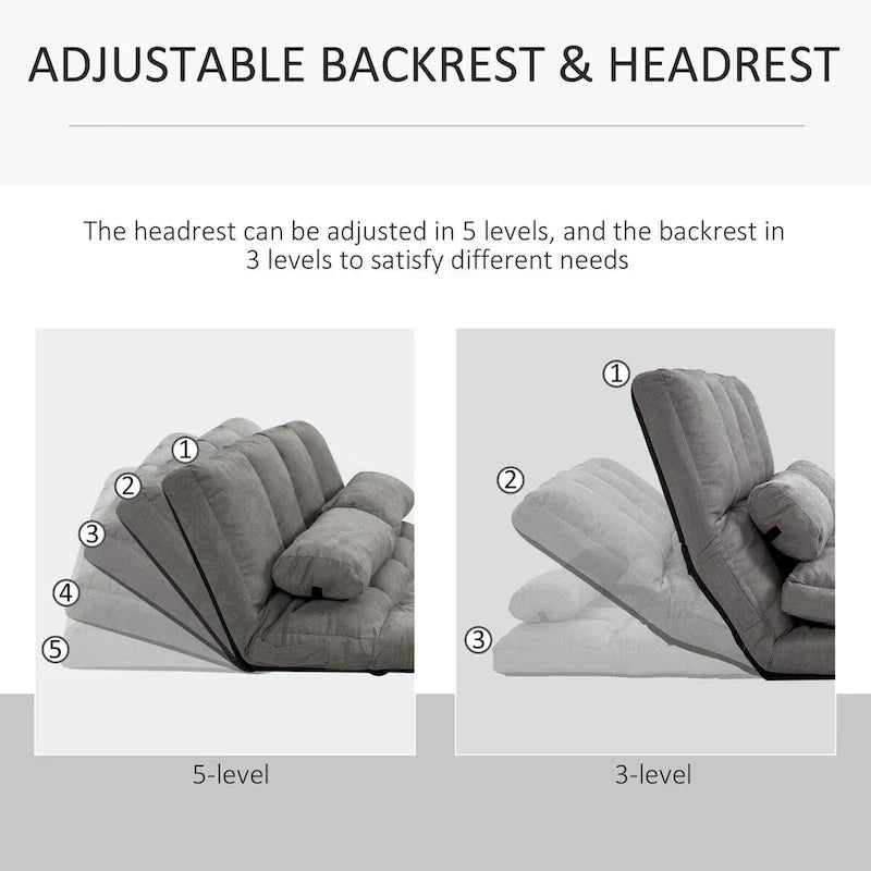 Versatile podłoga sofa krzeslo z 2 Cushions i regulowany Backrest