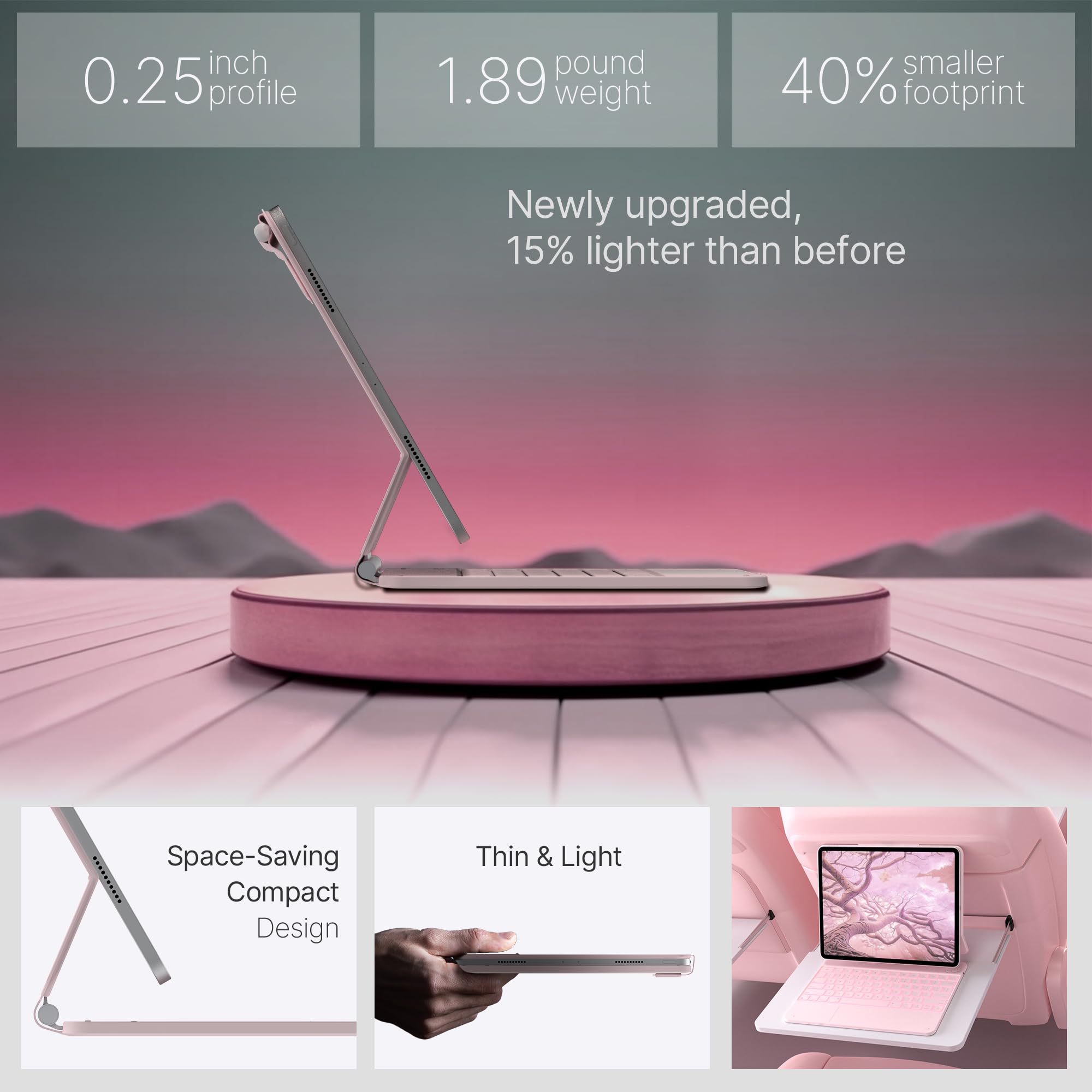 Keyboard, Edge, etui do powietrza i Pro 12.9, Pink