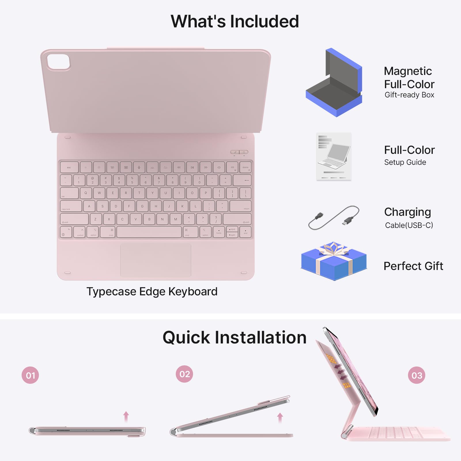 Keyboard, Edge, etui do powietrza i Pro 12.9, Pink
