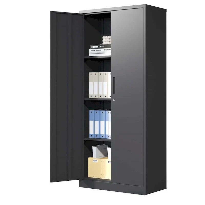 Stal narzędzie z Doors i 3 półki magazynowy szafka, metal garazowy Organizer