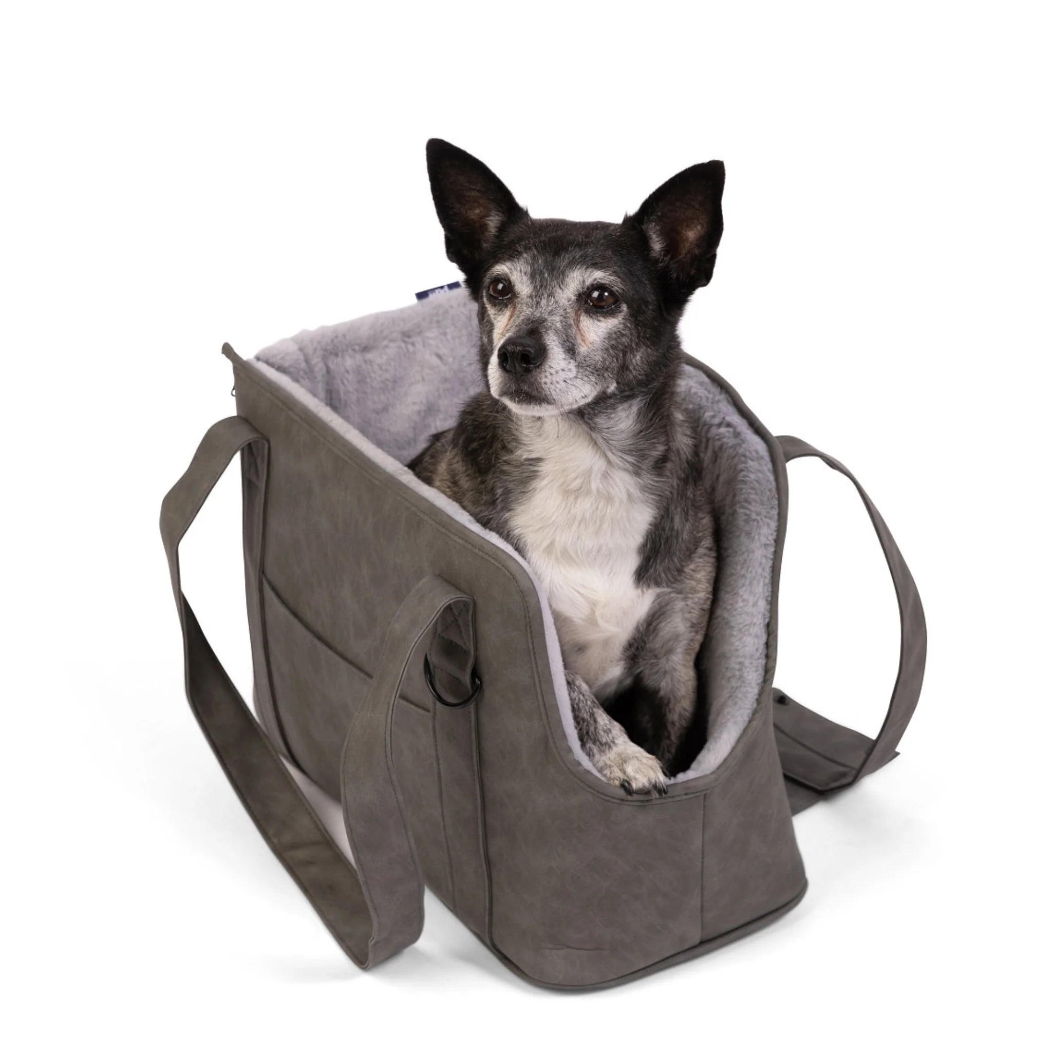 Carrier, 3-in-1 Faux skora dla psa, torba 2.0, Slate szary