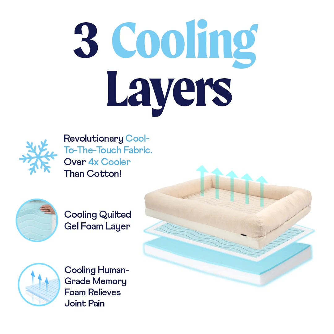 1787406271_z4B6mRBH Cooling 4-Bolster dla psa lozko, Arctic Sand