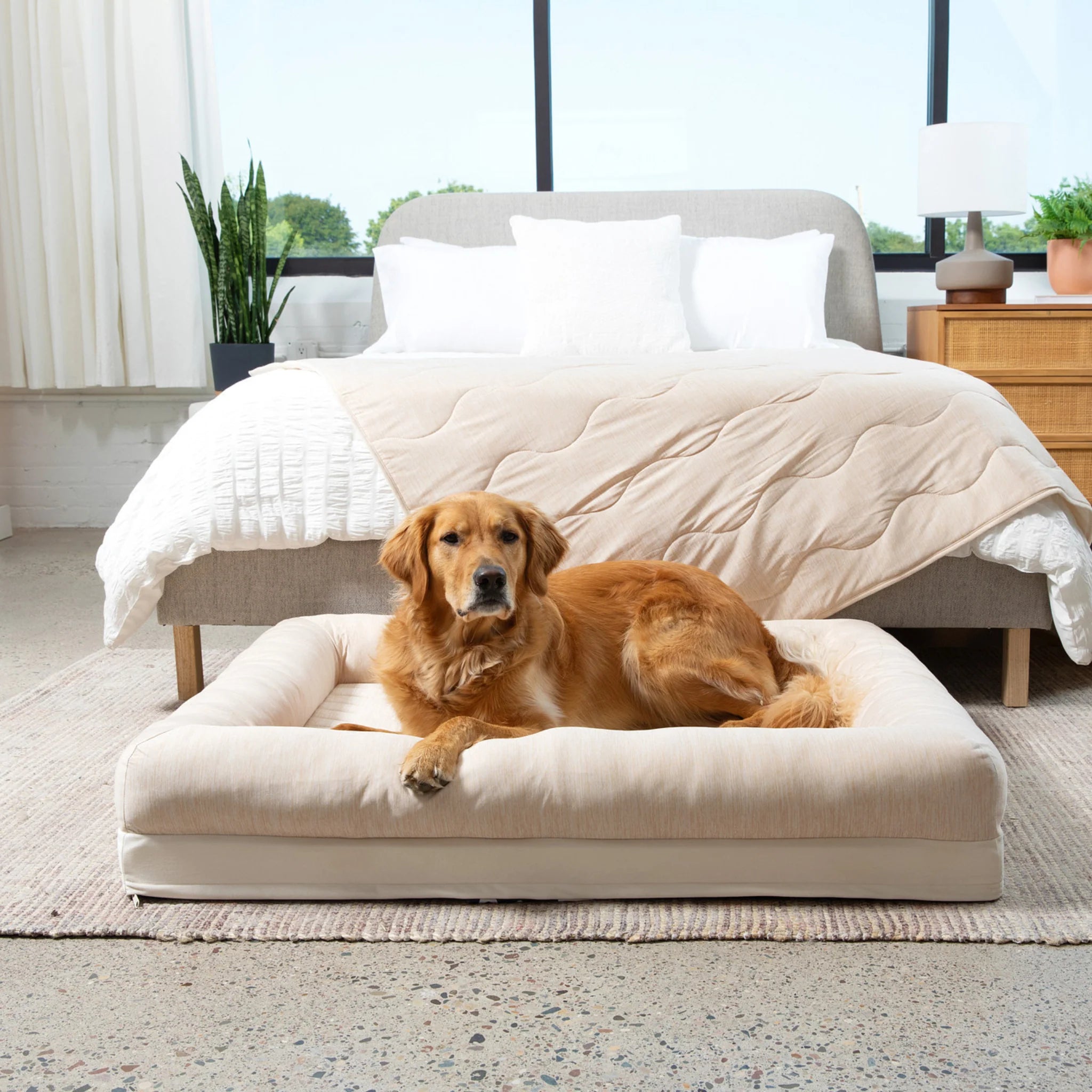1787406274_lEPdwlBJ Cooling 4-Bolster dla psa lozko, Arctic Sand