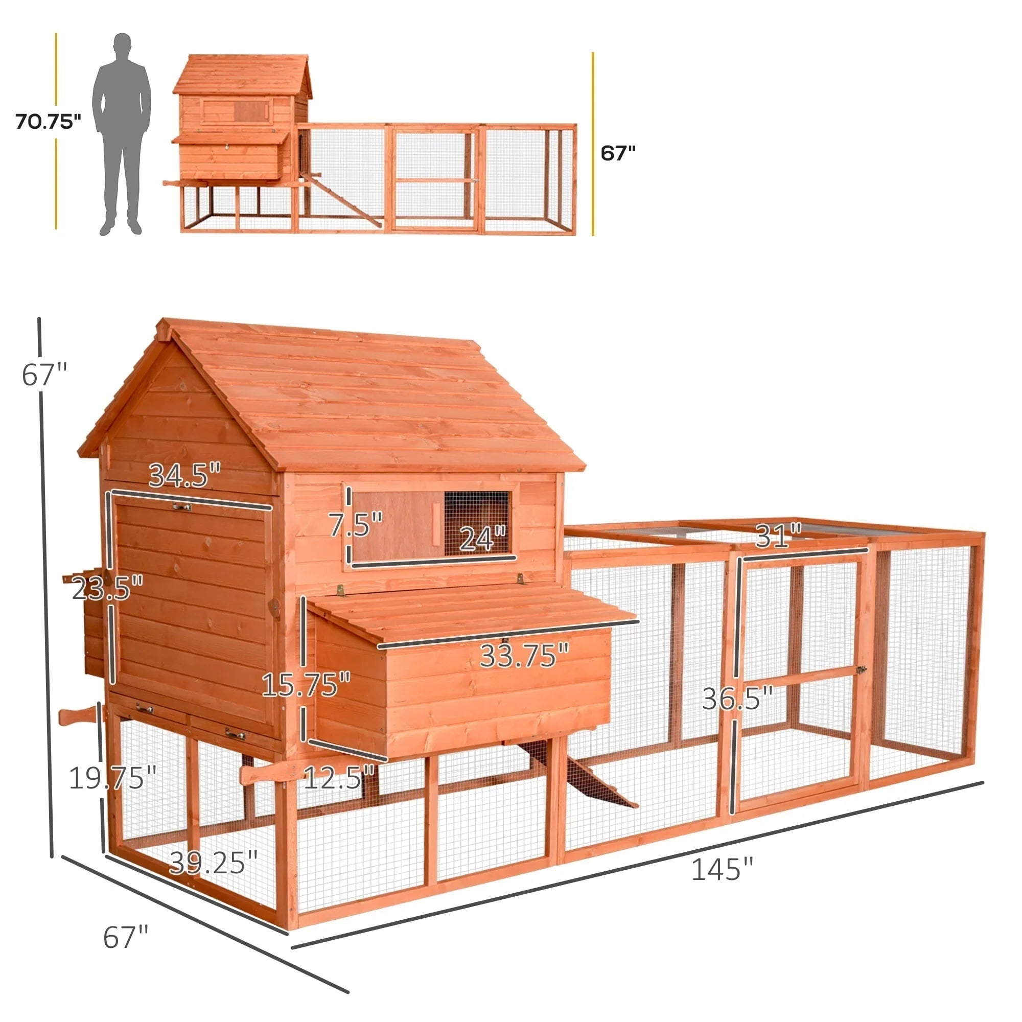 Dla kur Coop, duży, Run klatka Duck Hen Chook domek Poultry