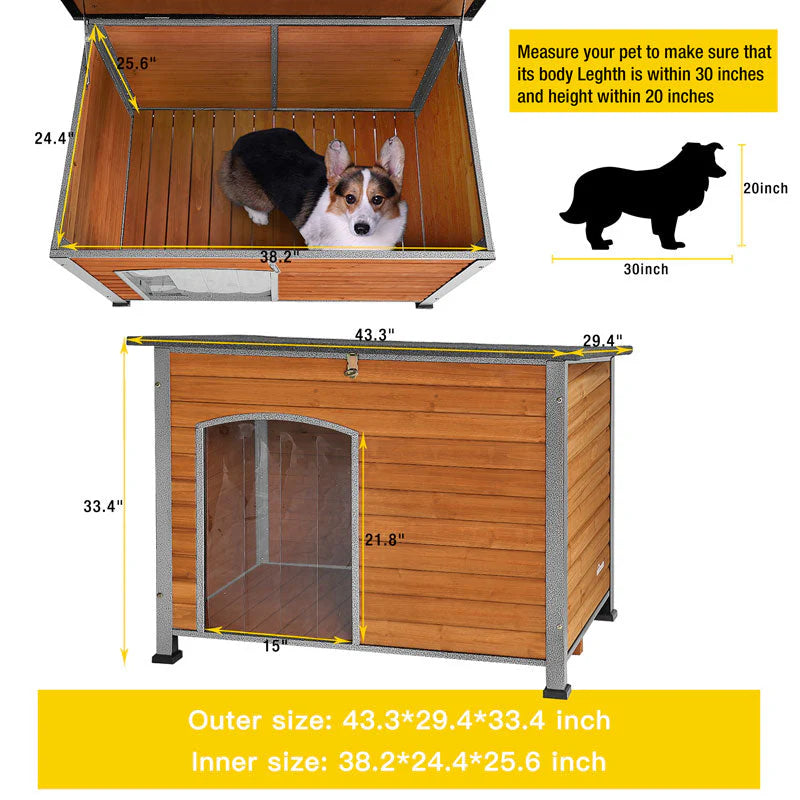 1787409022_Zwzjhgs0 Dla psa domek, drewniany, Anti-chewing Kennels do zewnętrzny i wewnętrzny, szary, duży