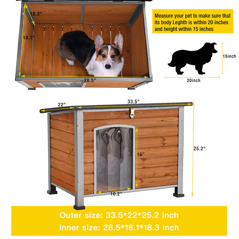 1787409027_VeVZbLC9 Dla psa domek, drewniany, Anti-chewing Kennels do zewnętrzny i wewnętrzny, szary, duży