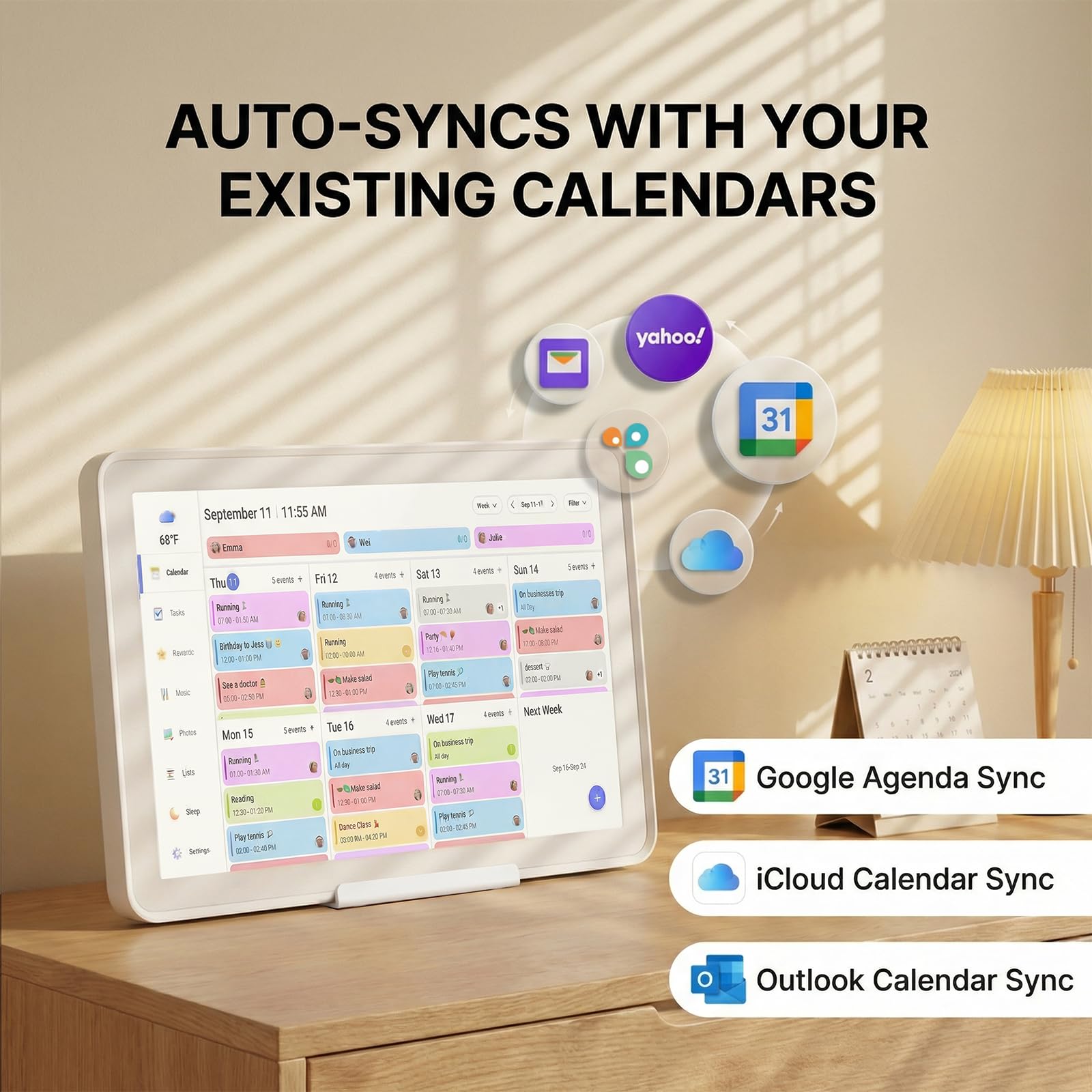 Calendar, 21.5 cyfrowy, Touch ekran Family Planner