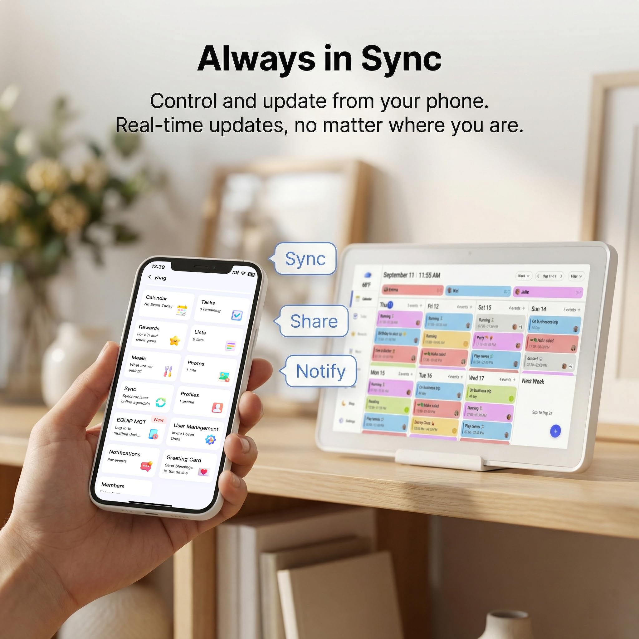 Calendar, 21.5 cyfrowy, Touch ekran Family Planner