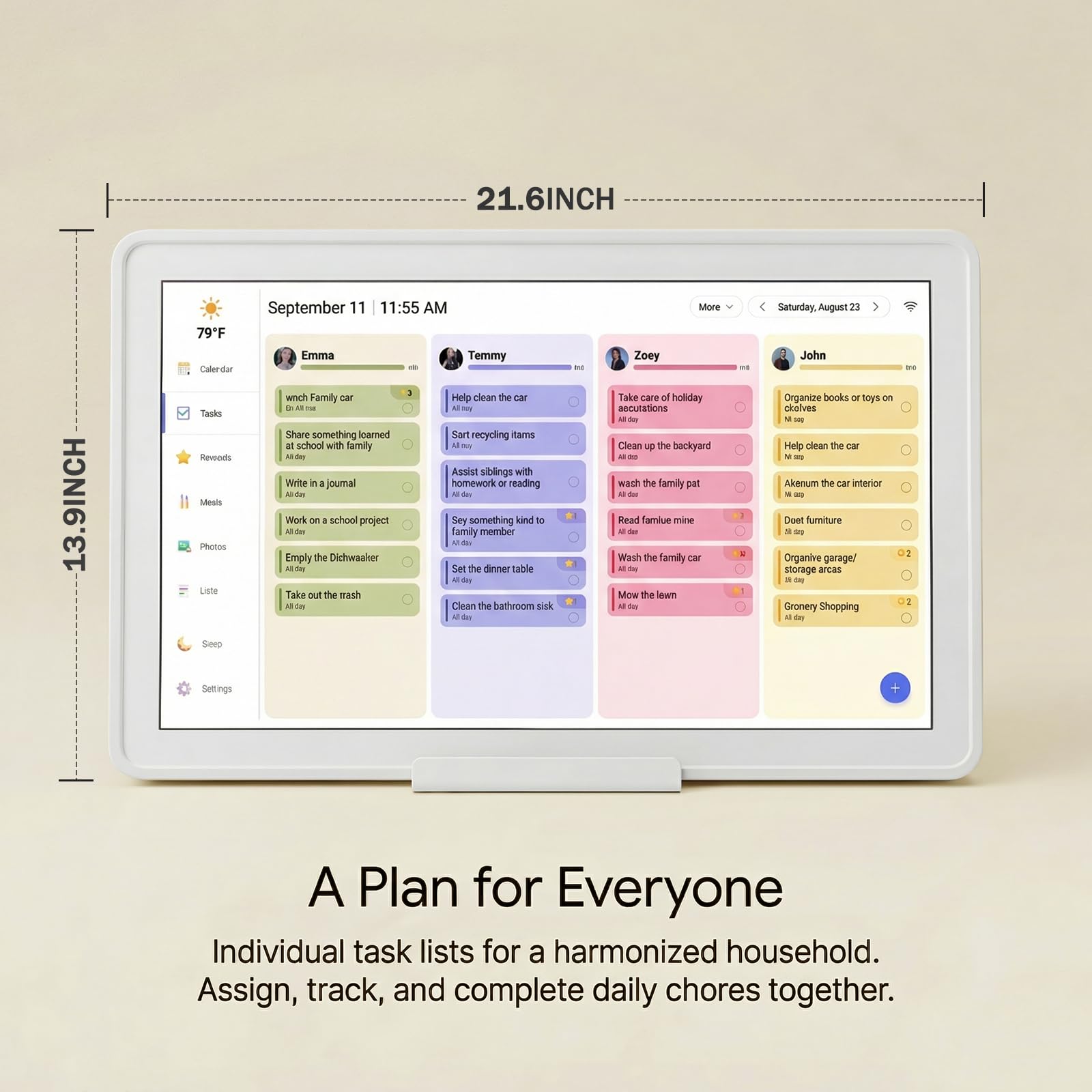 Calendar, 21.5 cyfrowy, Touch ekran Family Planner