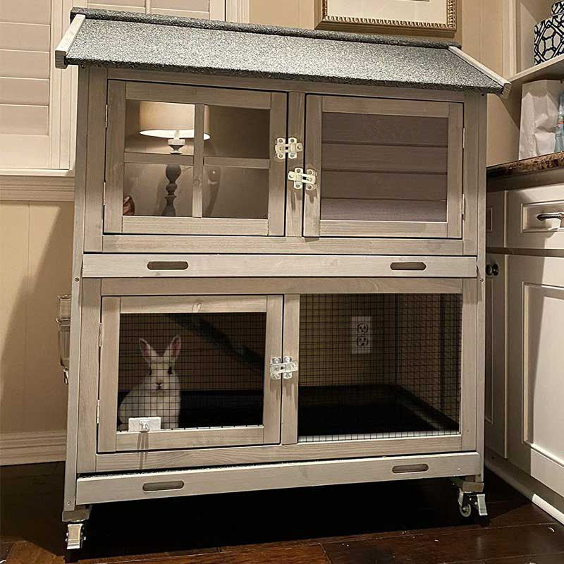 1787410619_eAUNNbCO Zewnętrzny Rabbit Hutch Bunny domek koła, drewniany Guinea Pig klatka do mały Animals