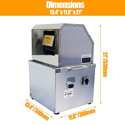 Sugar Cane Press Juicer Machine - 110V Electric - 800W Stainless Steel Desktop Sugarcane Juicing Crusher Extractor, With 3 Rollers for Home