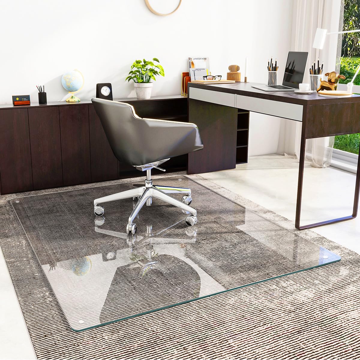 Krzeslo, Tempered szklo, mata 46 X 55, do twardy Floors