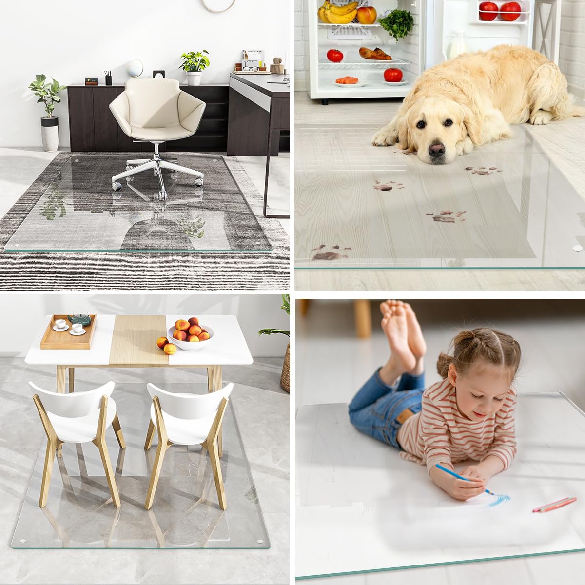 Krzeslo, Tempered szklo, mata 46 X 55, do twardy Floors