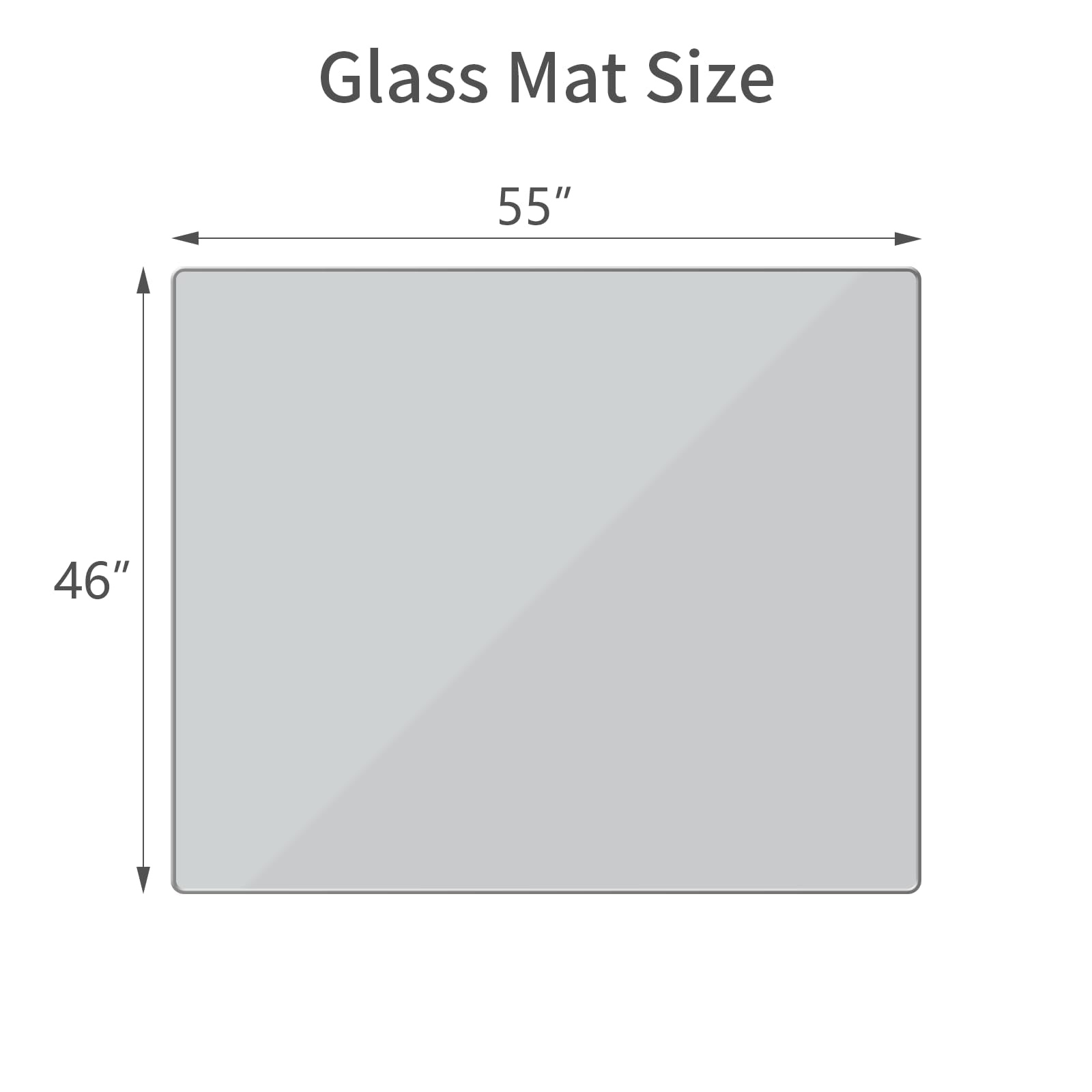 Krzeslo, Tempered szklo, mata 46 X 55, do twardy Floors