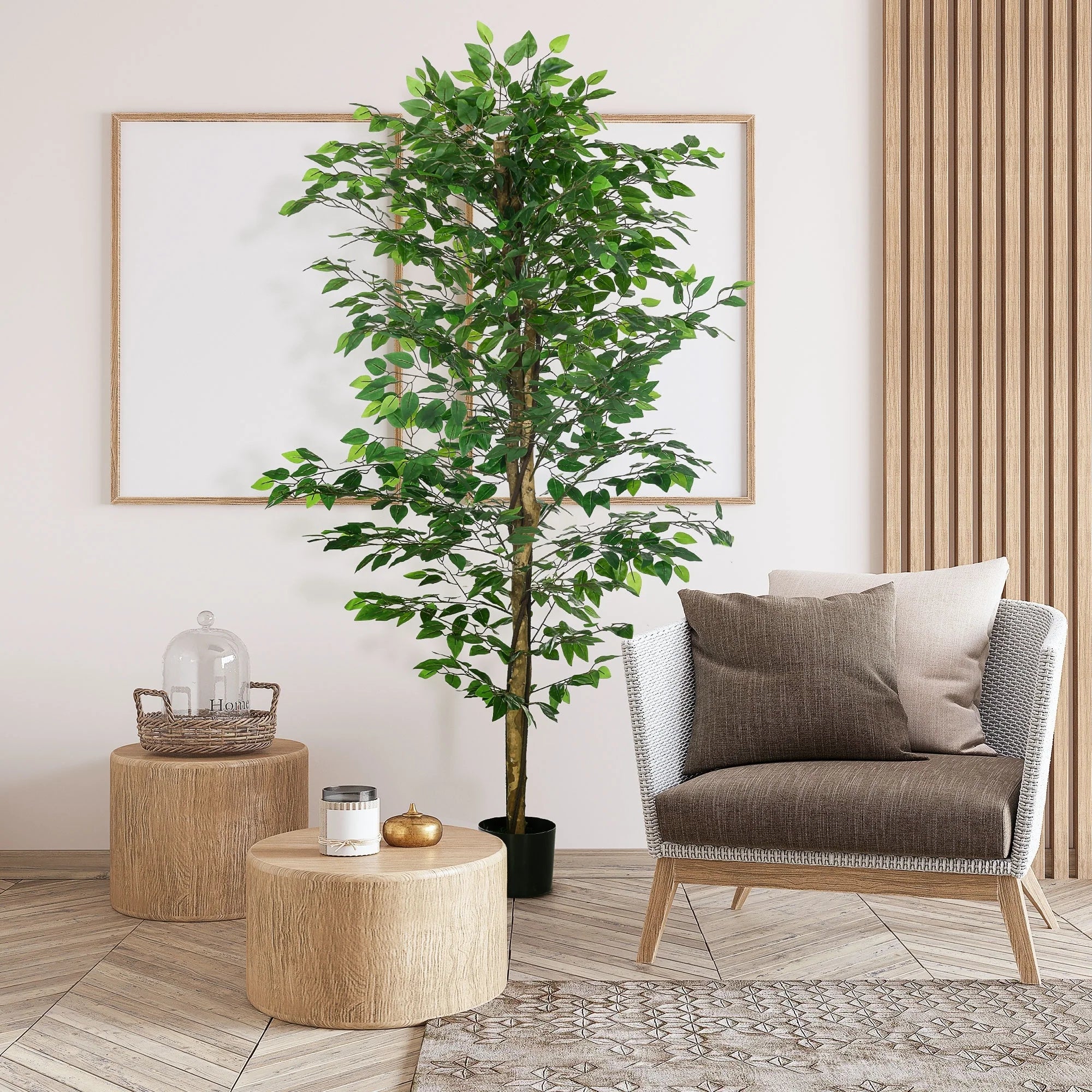 6ft Artificial Ficus Pot, wewnętrzny zewnętrzny Fake Plant do domowy biurowy Living pokój Decor