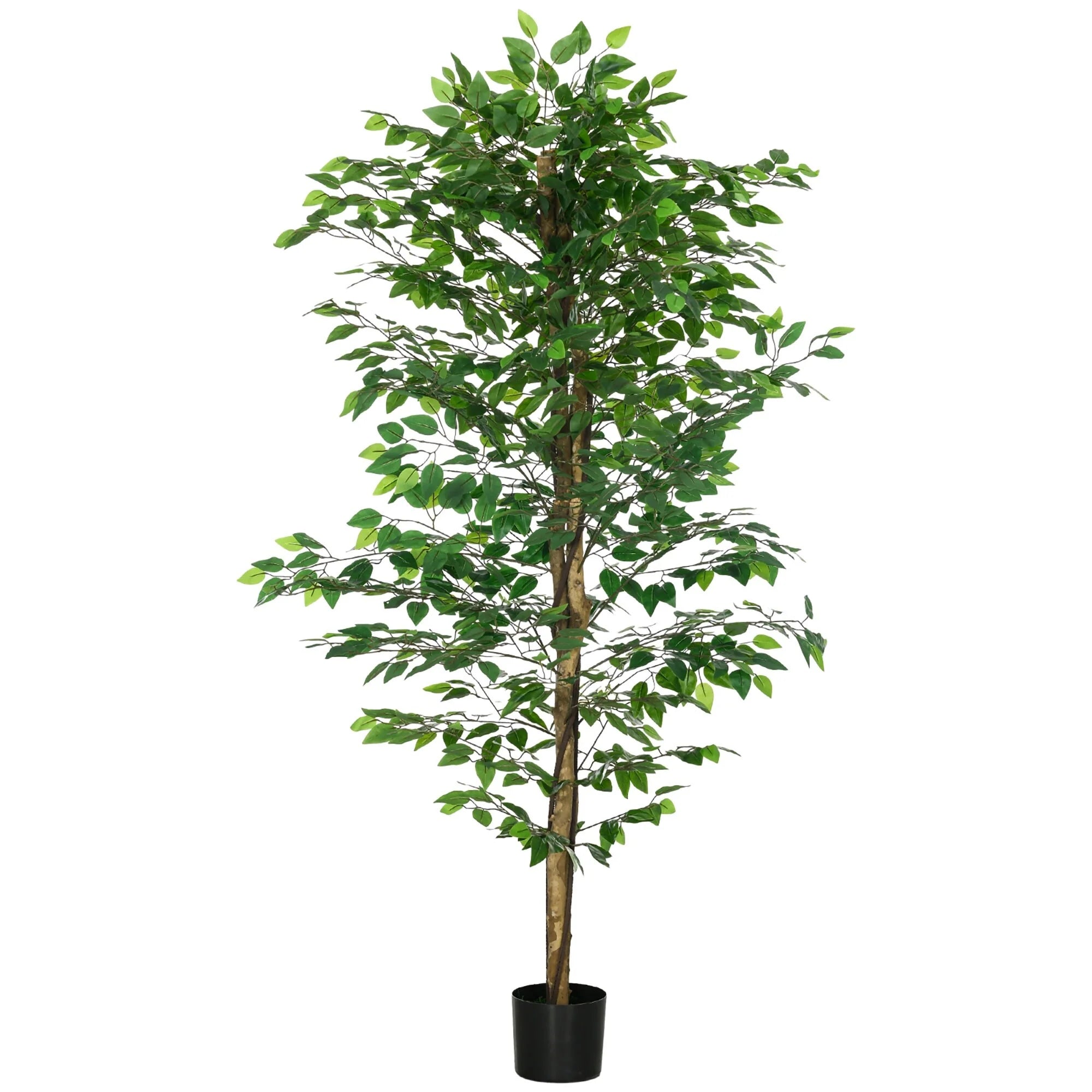 1787415983_bq4SQP2t 6ft Artificial Ficus Pot, wewnętrzny zewnętrzny Fake Plant do domowy biurowy Living pokój Decor