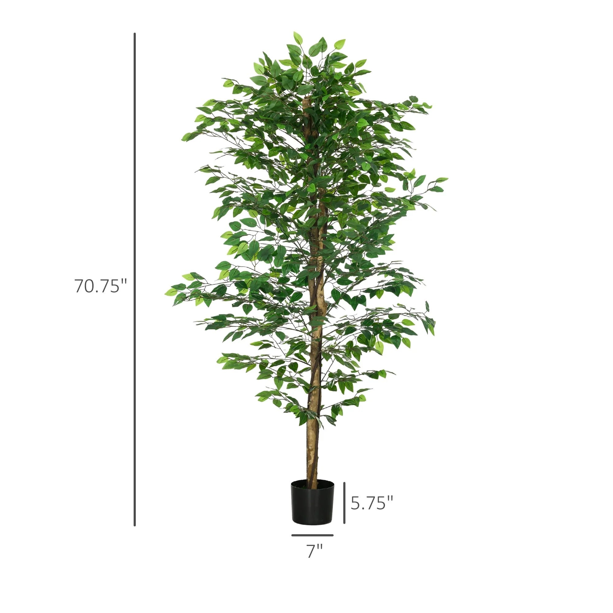 1787415986_ohxBHrcF 6ft Artificial Ficus Pot, wewnętrzny zewnętrzny Fake Plant do domowy biurowy Living pokój Decor