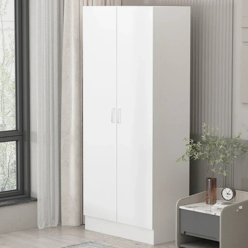 1787418566_dER32BbY Freestanding 2-drzwi Bedroom Armoire z Hanging Rod