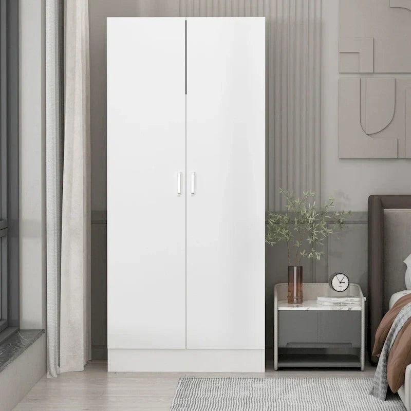 1787418572_UFIfOQI7 Freestanding 2-drzwi Bedroom Armoire z Hanging Rod