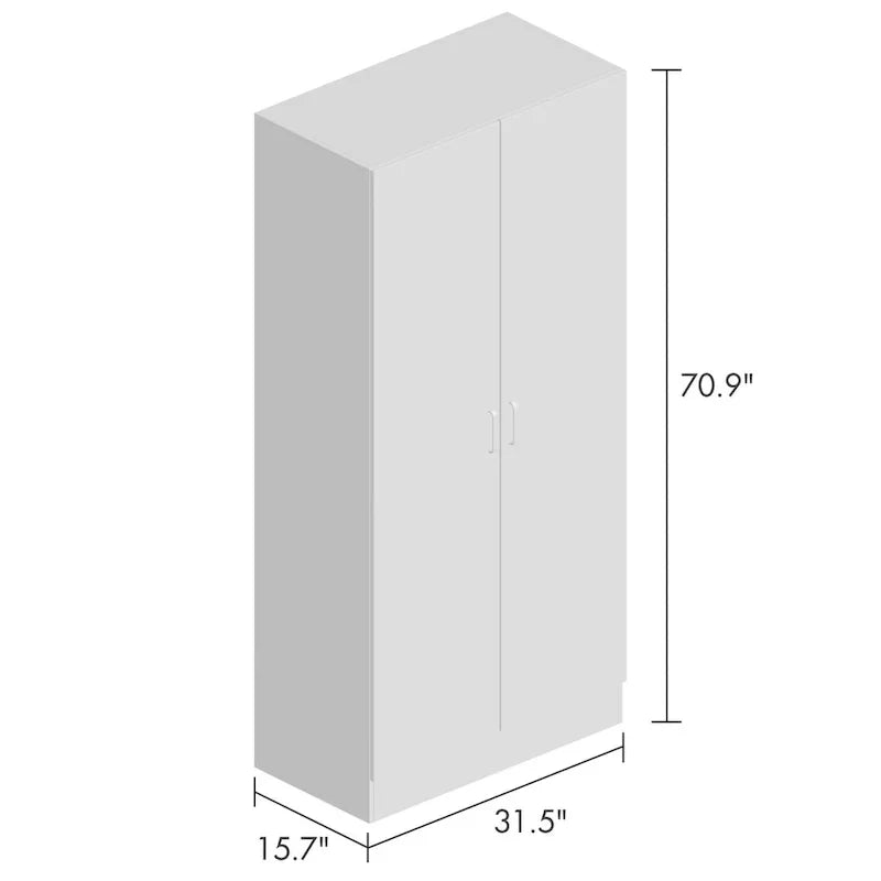 1787418580_sQAYz7CT Freestanding 2-drzwi Bedroom Armoire z Hanging Rod