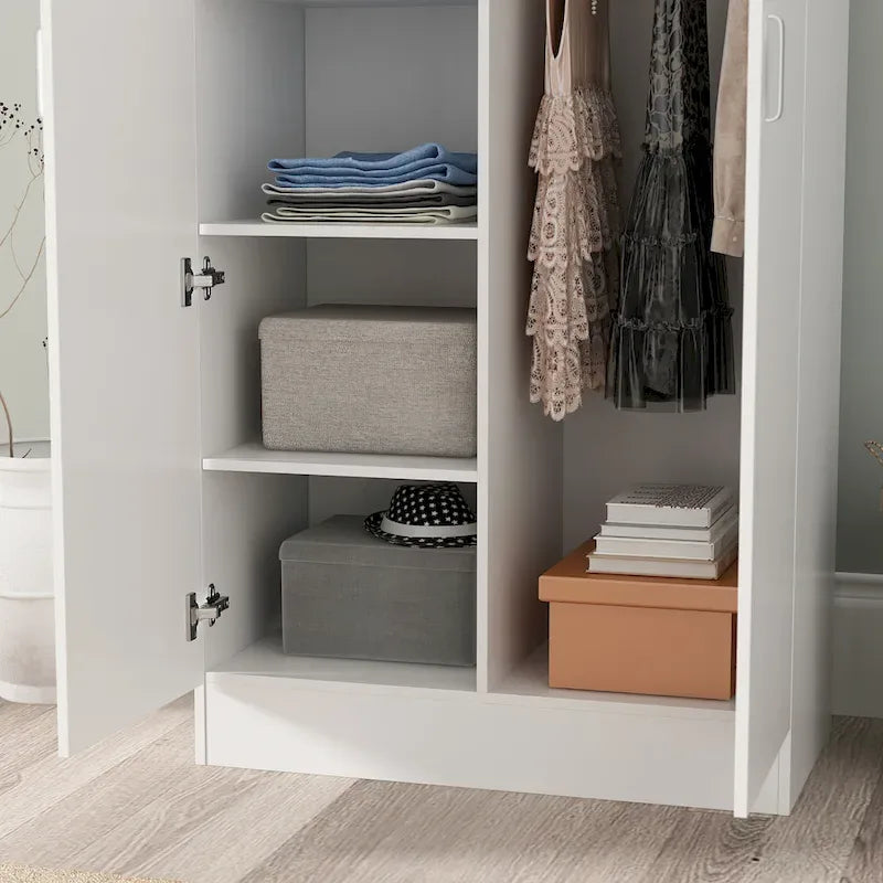 1787418583_22RY7f96 Freestanding 2-drzwi Bedroom Armoire z Hanging Rod