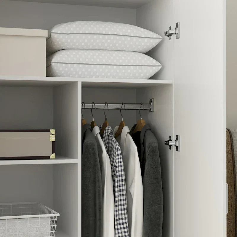 1787418587_cAi7nqyv Freestanding 2-drzwi Bedroom Armoire z Hanging Rod