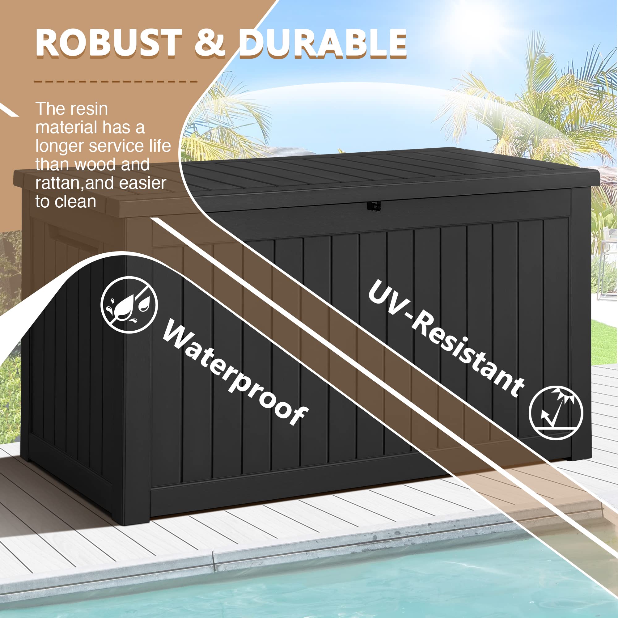 XXL 230 galon wodoodporny zewnętrzny magazynowy skrzynka