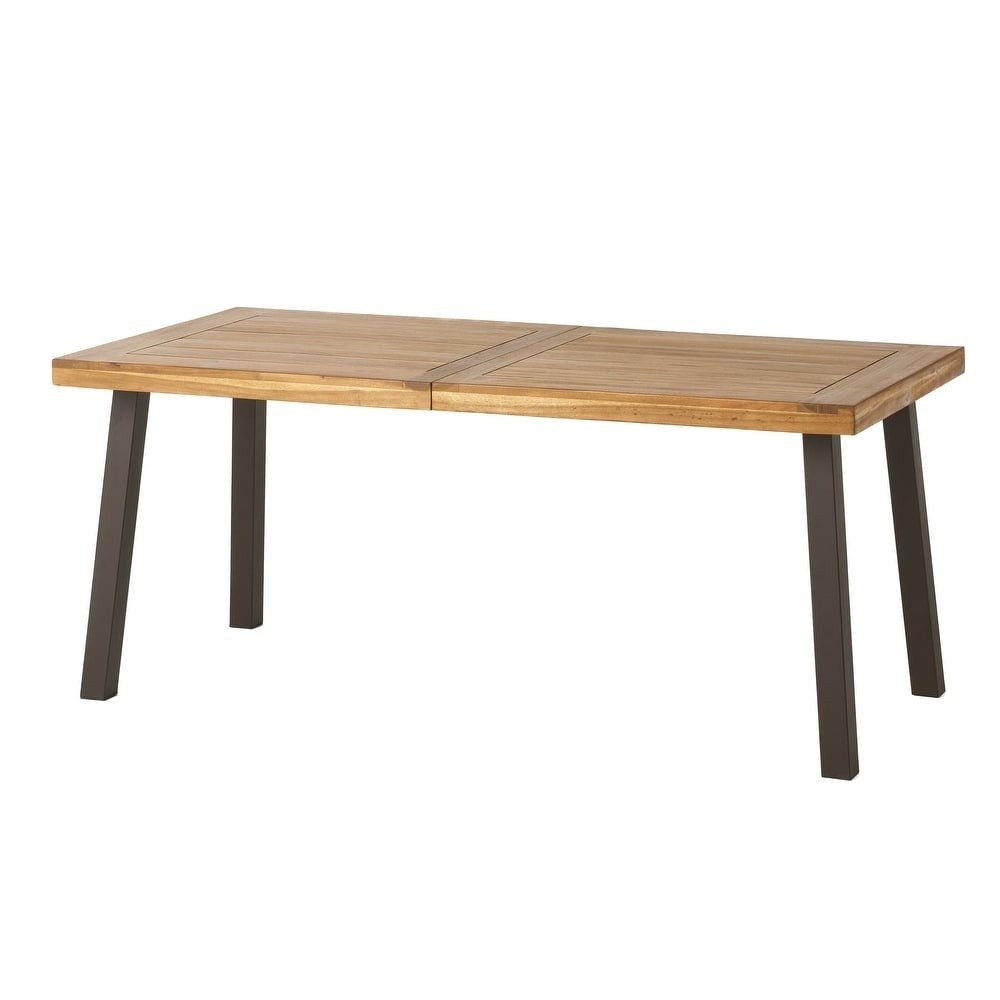 1787422597_O0brs0nE Deville Acacia drewno i żelazko stol jadalniany, Natural Stained z Rustic metal