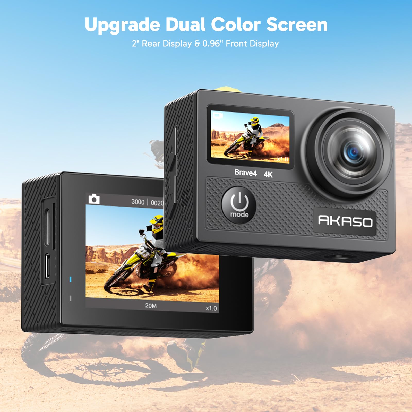 Action kamera, Brave 4, 4K z 64GB SD Card zestaw