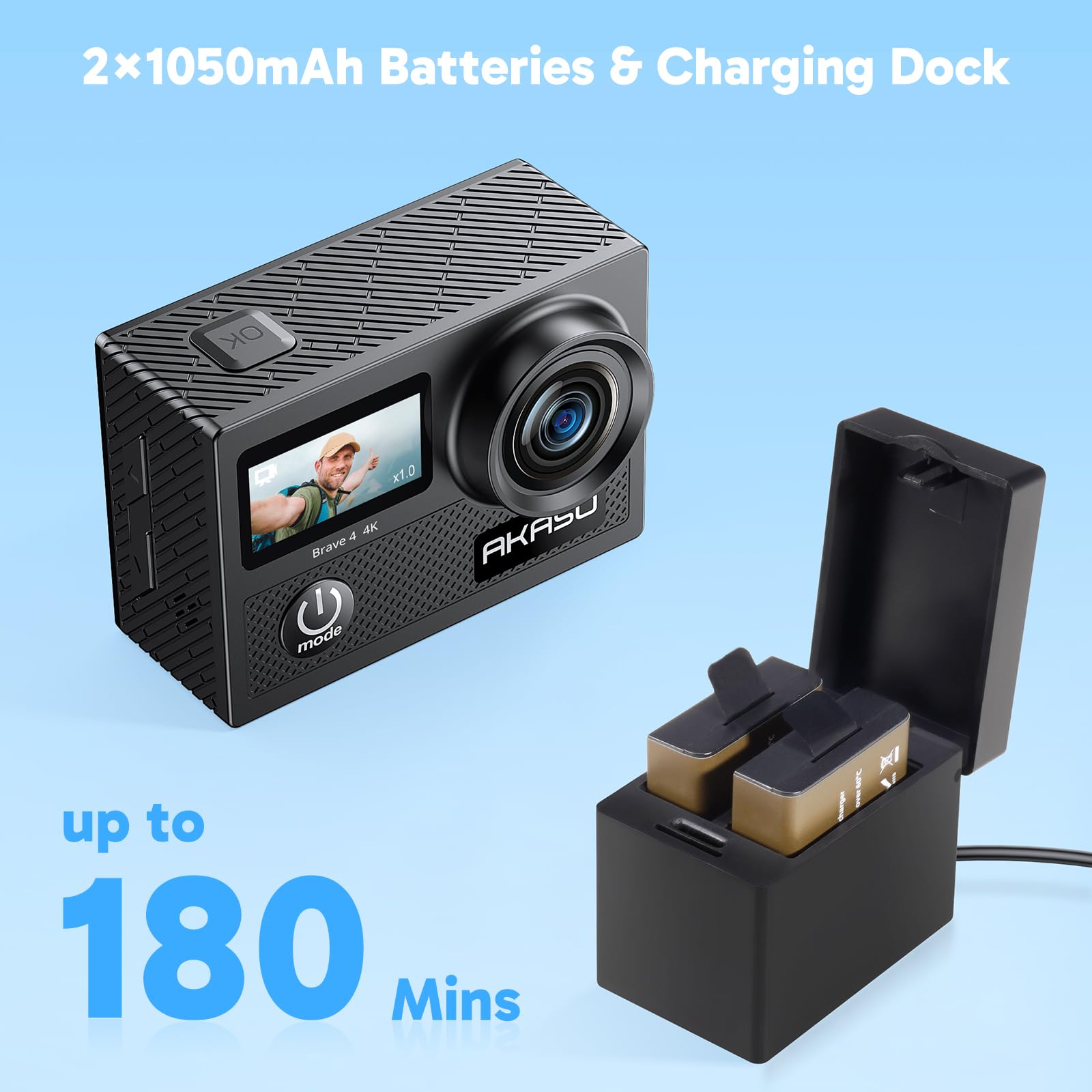 Action kamera, Brave 4, 4K z 64GB SD Card zestaw