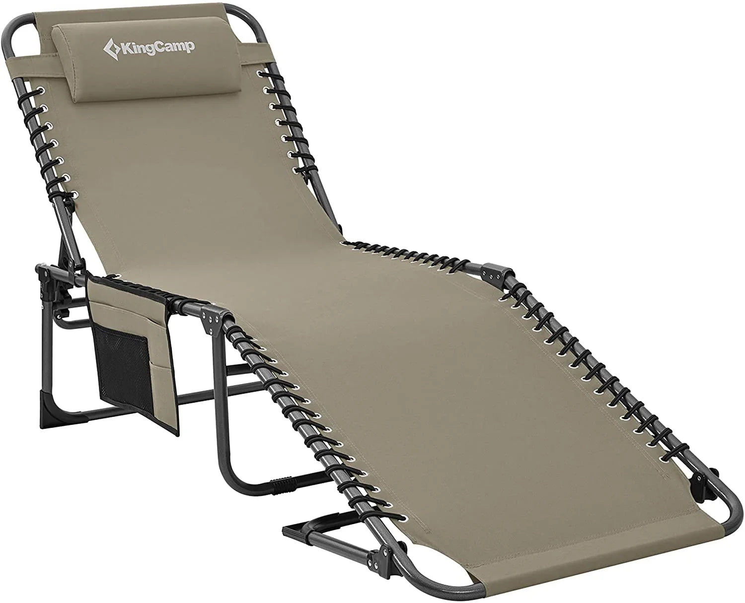 Pillow, regulowany 4-Position składany Chaise Lounge krzeslo z, Pocket, Supports 265lb