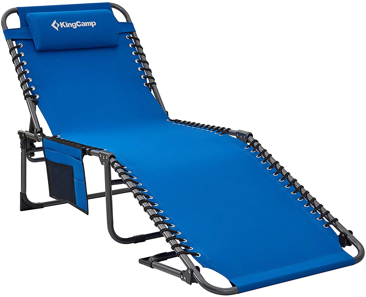 Pillow, regulowany 4-Position składany Chaise Lounge krzeslo z, Pocket, Supports 265lb