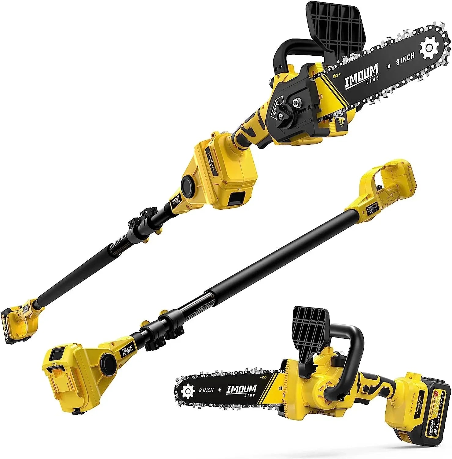 1787428172_ITEYacDz Chainsaw - 2-in-1 Brushless Pole Saw and Mini - IMOUMLIVE 8 Cutting Cordless Power Pole Saw for Wood Cutting, Trimming