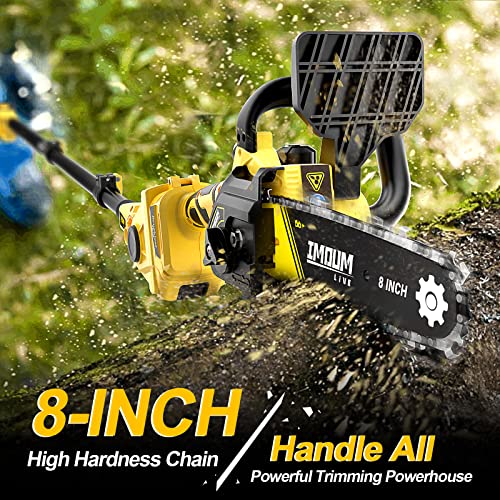 1787428183_5UY59kW3 Chainsaw - 2-in-1 Brushless Pole Saw and Mini - IMOUMLIVE 8 Cutting Cordless Power Pole Saw for Wood Cutting, Trimming