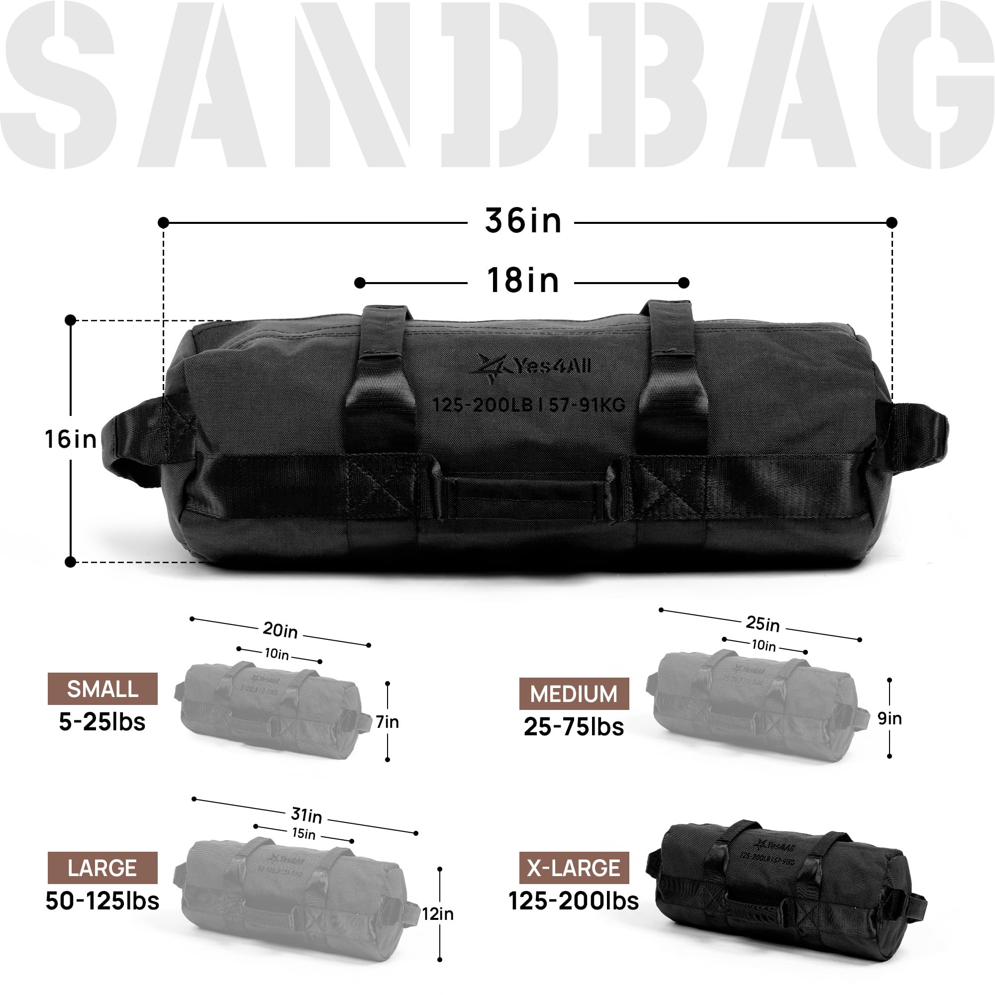 YES4ALL regulowany Sandbags do waga Training