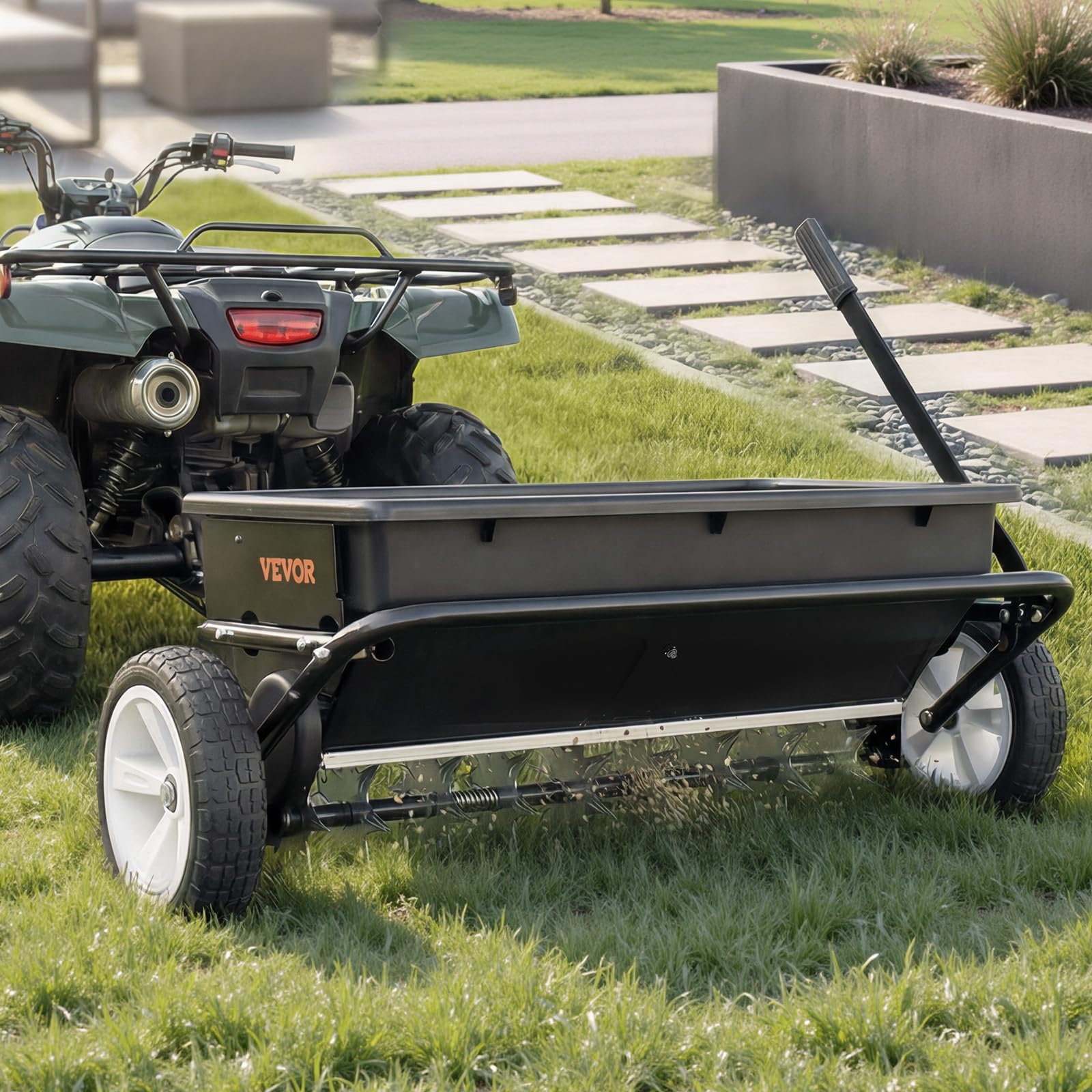 Tow Behind trawnikowy Spreader z Aeration Spikes