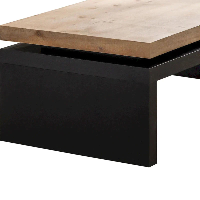 Stolik kawowy, Versatile 2-poziom, w czarny i Natural drewno, do Living pokój