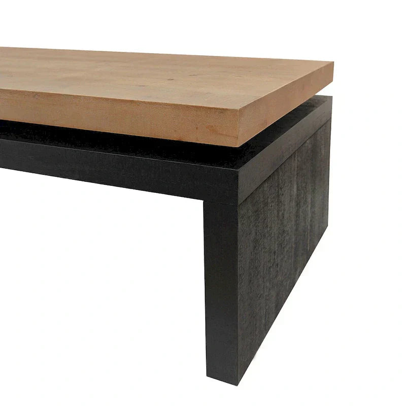 Stolik kawowy, Versatile 2-poziom, w czarny i Natural drewno, do Living pokój