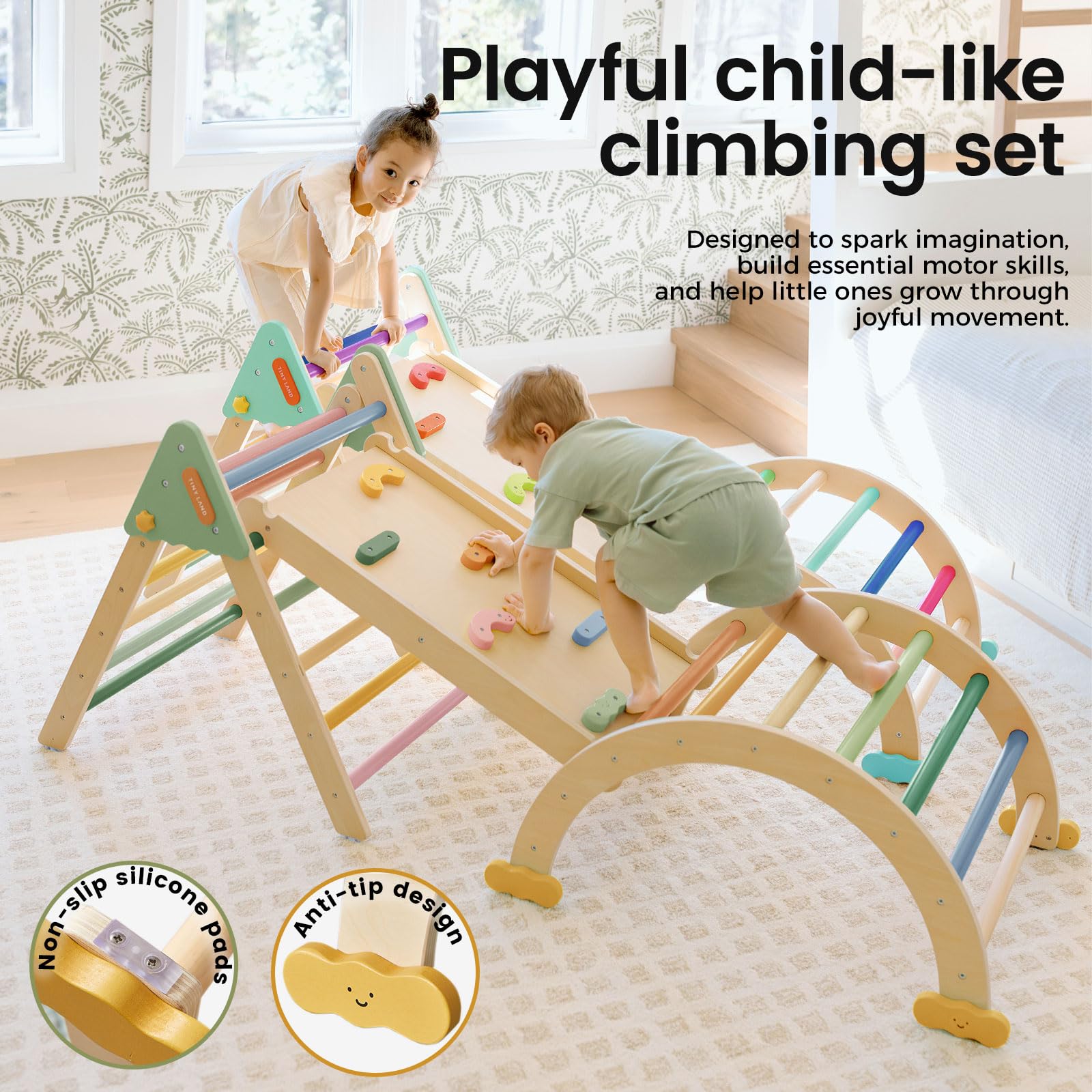 1787432325_cNLP74As Pikler Triangle zestaw, 7-in-1 Montessori Climber